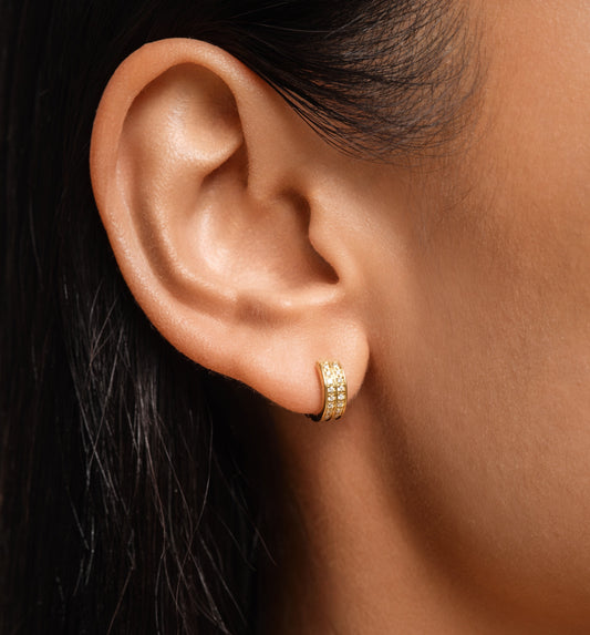 Fortis Double Row Hoop Earring