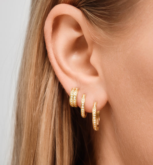 Fortis Double Row Hoop Earring