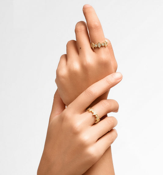 Fortis Large Mixed Hexagon Ring